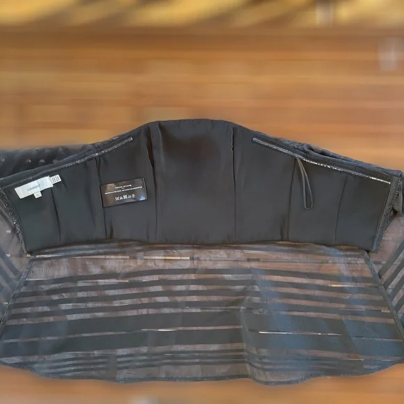 CAMEO ~ Black Department Bustier with Sheer Swing Top Overlay ~ Size Small - Picture 5 of 9